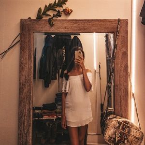 Little white summer dress off the shoulder